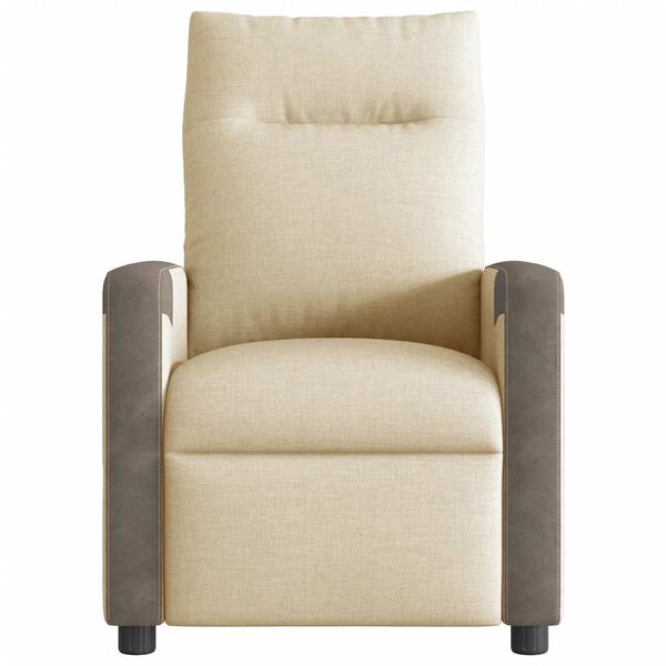 vidaXL Poltrona de massagens reclin&aacute;vel tecido cor creme