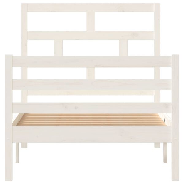 vidaXL Estrutura de cama 90x200 cm madeira de pinho maciça branco