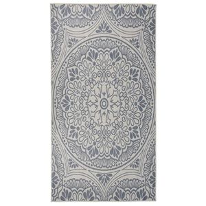 vidaXL Tapete de tecido plano para exterior 80x150 cm padrão azul