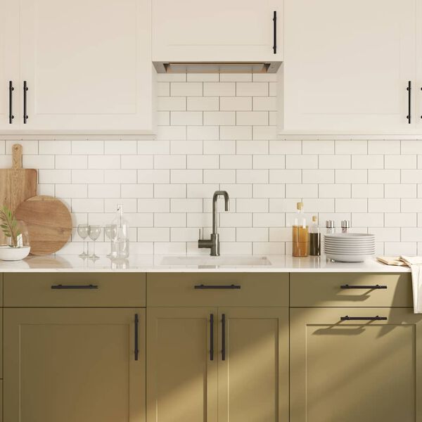 vidaXL Puxadores para m&oacute;veis 10 pcs 128 mm a&ccedil;o inoxid&aacute;vel preto