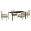 vidaXL Conjunto de Jantar para Jardim 5 unid. Bege vime PE