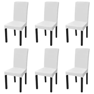vidaXL 6 pcs capas extens&iacute;veis para cadeiras branco
