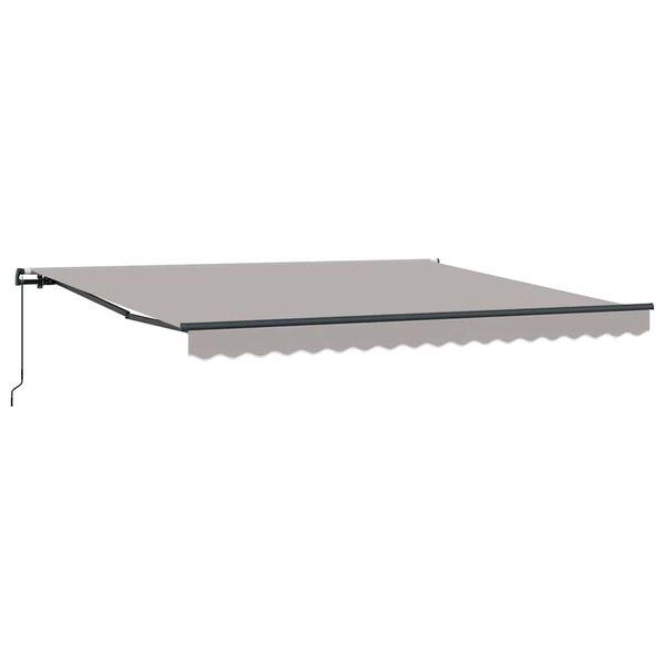vidaXL Toldo Retr&aacute;til Cinzento-claro 400 &times; 350 cm Poli&eacute;ster e A&ccedil;o