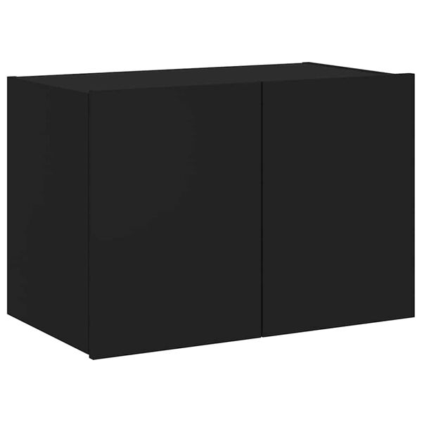 vidaXL M&oacute;vel de parede para TV com luzes LED 60x35x41 cm preto