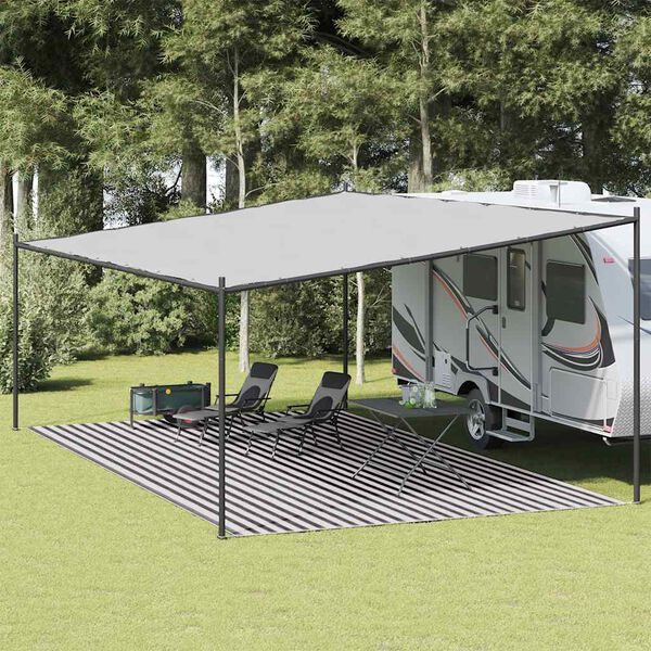 vidaXL Tapete de campismo para tenda 400x700 cm PEAD antracite/branco