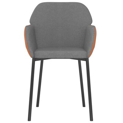vidaXL Cadeiras de jantar 2 pcs tecido/couro artificial cinzento-claro