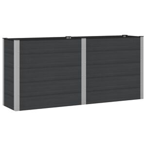 vidaXL Canteiro de jardim elevado Preto 200 x 50 x 91 cm