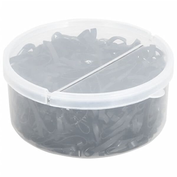 vidaXL El&aacute;sticos para tran&ccedil;as de cavalos 500 pcs silicone preto