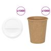 vidaXL Copos de caf&eacute; de papel com tampas 1000 pcs 8oz 200ml
