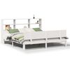 vidaXL Cama com estante sem colch&atilde;o 180x200 cm pinho maci&ccedil;o branco