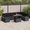vidaXL Conjunto de Sof&aacute; de Jardim com almofada 9 pcs Preto