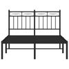 vidaXL Estrutura de cama com cabeceira 120x190 cm metal preto