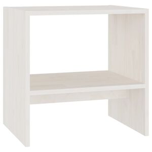 vidaXL Mesa de cabeceira 40x30,5x40 cm madeira de pinho maci&ccedil;a branco