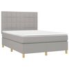 vidaXL Cama com molas/colch&atilde;o 140x190 cm tecido cinzento-claro