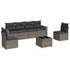 vidaXL 7 pcs conjunto sof&aacute;s p/ jardim c/ almofad&otilde;es vime PE cinzento