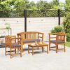 vidaXL Conjunto de Lounge Rosa do Jardim 4 pcs Natural