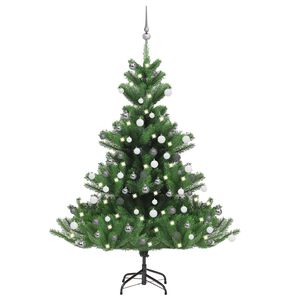 vidaXL &Aacute;rvore Natal artificial LEDs/bolas 150cm abeto caucasiano verde