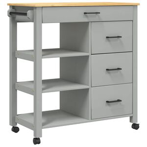 vidaXL Carrinho de cozinha MONZA 84x40x88,5 cm madeira de pinho maci&ccedil;a