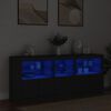 vidaXL Aparador com luzes LED 162x37x67 cm preto