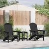 vidaXL Cadeira de Jardim 3 pcs Preto Polietileno