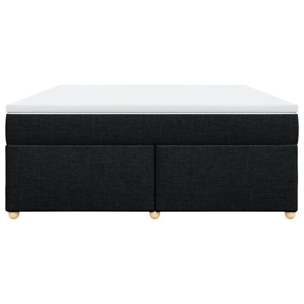 vidaXL Cama com molas/colch&atilde;o 180x200 cm tecido preto