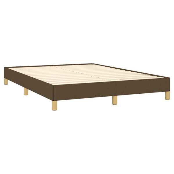 vidaXL Estrutura de cama sem colch&atilde;o 160x200 cm tecido castanho-escuro