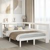 vidaXL Cama com estante sem colch&atilde;o 120x200 cm pinho maci&ccedil;o branco