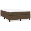 vidaXL Estrutura de cama com molas 140x200 cm tecido castanho-escuro