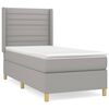 vidaXL Cama com molas/colch&atilde;o 100x200 cm tecido cinzento-claro