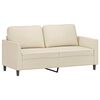 vidaXL Sof&aacute; de 2 lugares 140 cm couro artificial cor creme