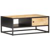 vidaXL Mesa de centro c/ porta esculpida 90x55x36 cm mangueira &aacute;spera