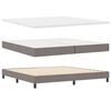 vidaXL Cama Box com colch&atilde;o Cinzento-acastanhado 200 x 200 cm tecido