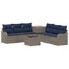 vidaXL Conjunto de Sof&aacute;s 8 unid. Cinza e Azul Marinho