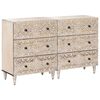 vidaXL Buffet 2 unid. 60 x 33,5 x 75 cm Madeira de manga maci&ccedil;a Branco