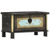 vidaXL Arca de arruma&ccedil;&atilde;o 80x40x45 cm madeira de mangueira maci&ccedil;a preto