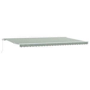 vidaXL Toldo Retr&aacute;til Verde e Branco 600 &times; 300 cm Poli&eacute;ster e Alum&iacute;nio