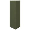 vidaXL Vaso/floreira jardim triangular 30x26x75 cm a&ccedil;o verde-azeitona