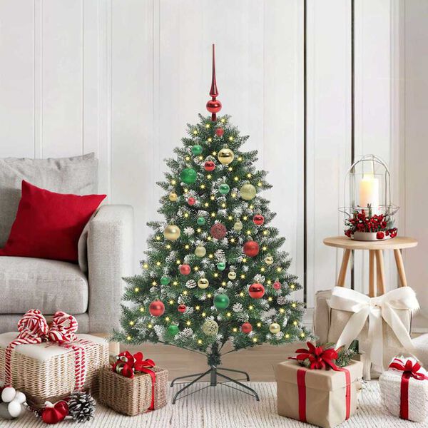 vidaXL &Aacute;rvore de Natal Artificial Verde 120 cm PVC, Pl&aacute;stico e A&ccedil;o