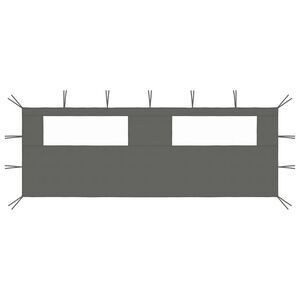 vidaXL Paredes laterais para gazebo com janelas 6x2 antracite
