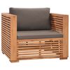 vidaXL 7 pcs conj. lounge jardim + almofad&otilde;es cinza-escuro teca maci&ccedil;a