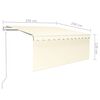 vidaXL Toldo retr&aacute;til autom&aacute;tico com estore 3,5x2,5 m cor creme