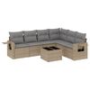vidaXL 7 pcs conjunto de sof&aacute;s p/ jardim com almofad&otilde;es vime PE bege
