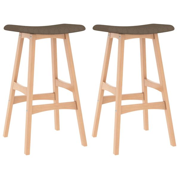 vidaXL Bancos de bar 2 pcs tecido castanho