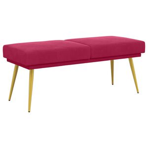 vidaXL Banco de Camadas Duplas Vinho Vermelho 120 x 45 x 46 cm Veludo