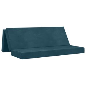 vidaXL Sof&aacute; Cama Dobr&aacute;vel 200 x 67 x 45 cm Azul