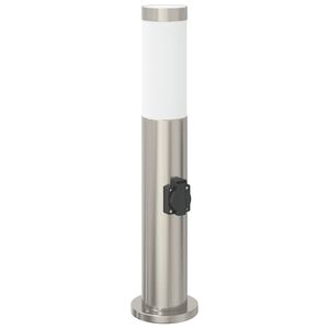 vidaXL Lumin&aacute;ria de poste com tomada, 50 cm, a&ccedil;o inoxid&aacute;vel, IP44