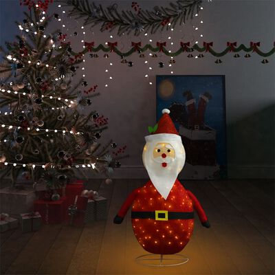 vidaXL Pai Natal decorativo com luzes LED tecido de luxo 90 cm