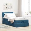 vidaXL Estrutura cama otomana com colchão azul escuro 90x190cm veludo