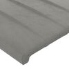 vidaXL Cabeceira cama c/ abas veludo 103x16x118/128 cm cinzento-claro