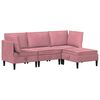 vidaXL Conjunto de M&oacute;veis para Sala de Estar 4 unid. Rosa Veludo